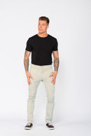 Calça Slim em Sarja Elastano Gelo