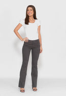 Calça Flare em Sarja Lycra Chumbo