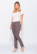 Calça Skinny em Sarja Elastano Chumbo