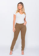 Calça Skinny em Sarja Elastano Caqui