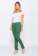 Calça Skinny em Sarja Elastano Verde Folha
