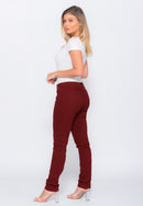 Calça Skinny em Sarja Elastano Marsala
