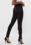 Calça Feminina em Sarja Lycra com Tecido Sem Memória Preta Sarja