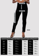 Calça Feminina em Sarja Lycra com Tecido Sem Memória Preta Sarja