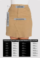 Saia em Sarja Elastano Bege Escuro