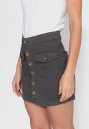 Saia de Sarja Elastano Chumbo