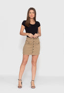 Saia Sarja Elastano Bege