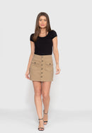 Saia Sarja Elastano Bege