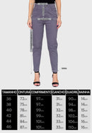Calça Skinny Cintura Alta em Sarja Lycra Caqui