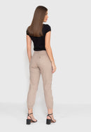 Calça Jogger em Sarja Lycra Bege