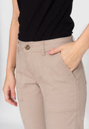 Calça Jogger em Sarja Lycra Bege