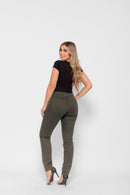 Calça Skinny em Sarja Elastano Verde