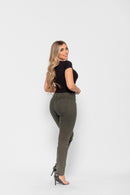 Calça Skinny em Sarja Elastano Verde