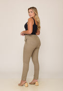 Calça Elástico no Cós Bege Escuro