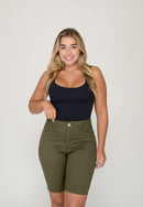 Bermuda Sarja Lycra Militar Green