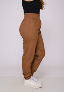 Calça Sarja Lycra com Elástico no Cóss Caramelo