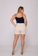 Shorts Cintura Média Bege Claro