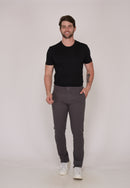 Calça Skinny em Sarja Elastano Cinza