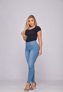 Calça Jeans em Lycra azul claro