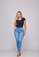 Calça Jeans em Lycra azul claro
