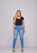 Calça Jeans em Lycra azul claro