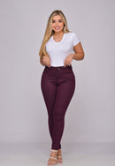 Calça Sarja Lycra Marsala