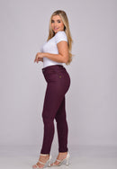 Calça Sarja Lycra Marsala
