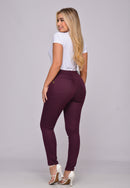 Calça Sarja Lycra Marsala