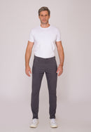 Calça Slim em Sarja Elastano Cinza