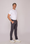 Calça Slim em Sarja Elastano Cinza