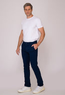 Calça Slim em Sarja Elastano Azul Marinho