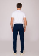 Calça Slim em Sarja Elastano Azul Marinho