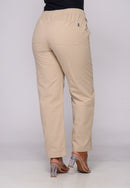 Calça Casual em Sarja Bege.