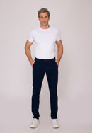 Calça Slim em Sarja Elastano Azul Marinho