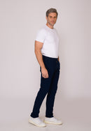 Calça Slim em Sarja Elastano Azul Marinho