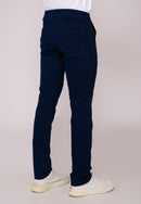 Calça Slim em Sarja Elastano Azul Marinho