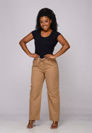 Calça Casual em Sarja Caki