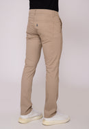 Calça Slim em Sarja Elastano Bege