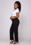 Calça Casual em Sarja Preto