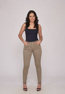 Calça Sarja Lycra Bege Escuro