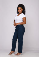 Calça Casual em Sarja Azul Marinho