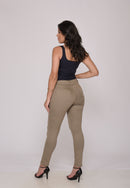 Calça Sarja Lycra Bege Escuro