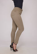 Calça Sarja Lycra Bege Escuro