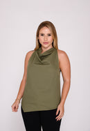 Blusa Feminina Gola Boba Army Green