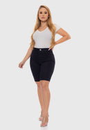 Bermuda Sarja Lycra Preto