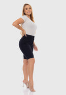 Bermuda Sarja Lycra Preto