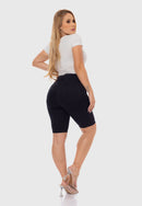 Bermuda Sarja Lycra Preto