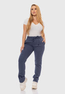 Calça Moletom em Algodão Mescla Azul