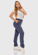 Calça Moletom em Algodão Mescla Azul