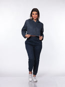 Calça de Sarja com Lycra Azul